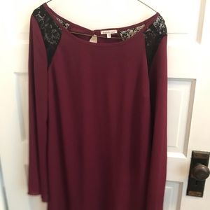 Charolette Russe Tunic Maroon Dress with Lace